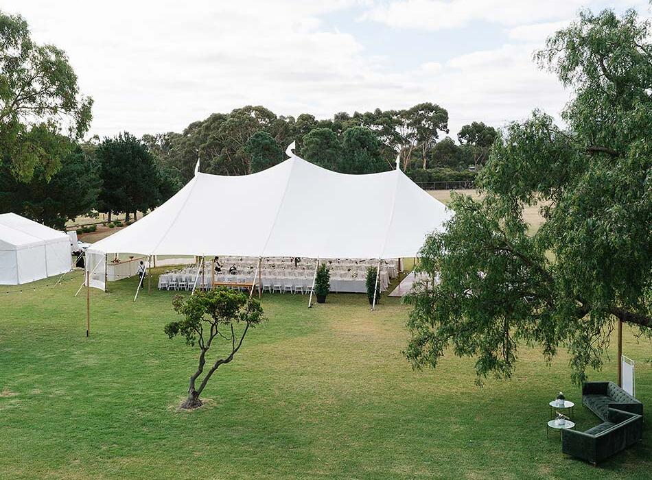 Marquee set up for wedding at Pirra Homestead by Truffleduck