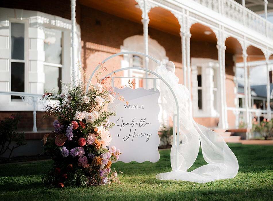 Wedding signage at Pirra Homestead by Truffleduck