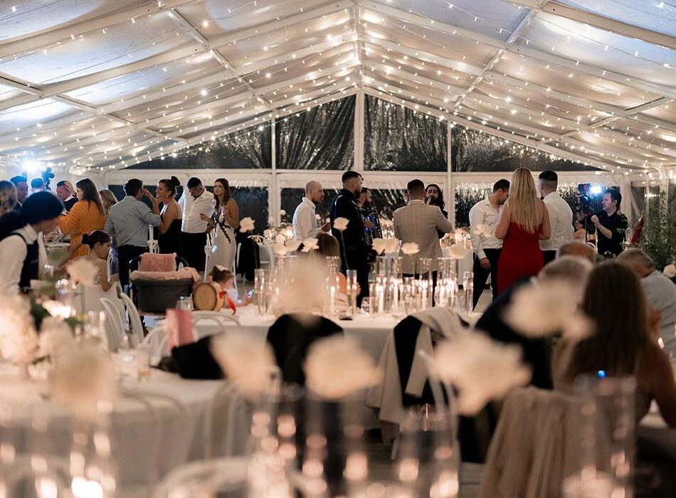 Wedding marquee set up at Woolbrook Homestead by Truffleduck